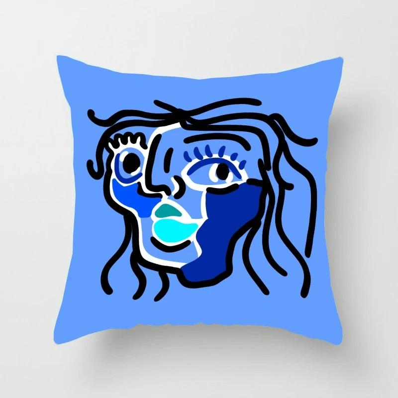 Abstract Emoticon Pattern Pillowcase Car Ornaments Office Living Room Home Pillowcase