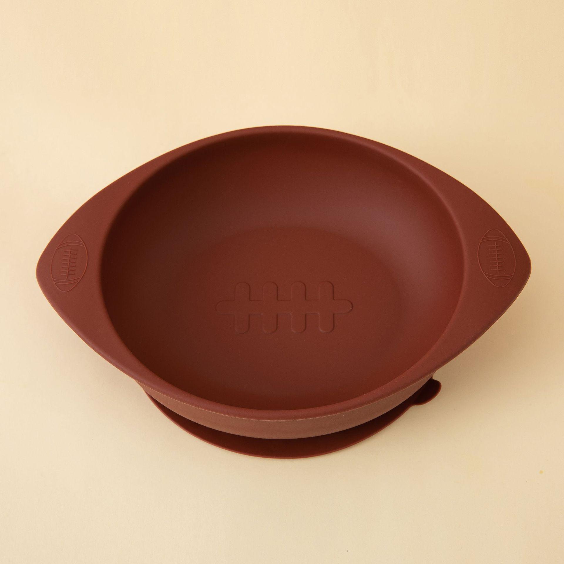 

Премиальная трансграничная миска-добавка для детского питания с присоской - силиконовая тарелка для еды в форме регби