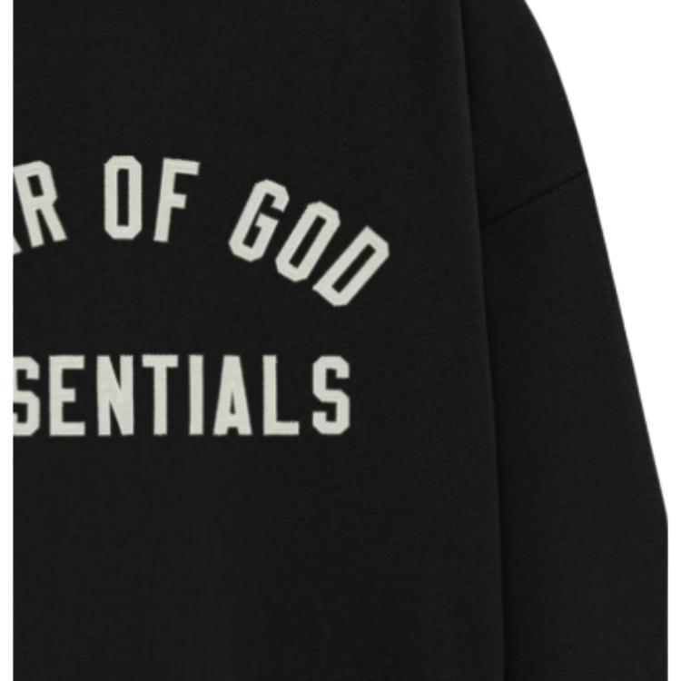 Fear of God Essentials Brushed Hoodie Black Men Tops 202HO246410F
