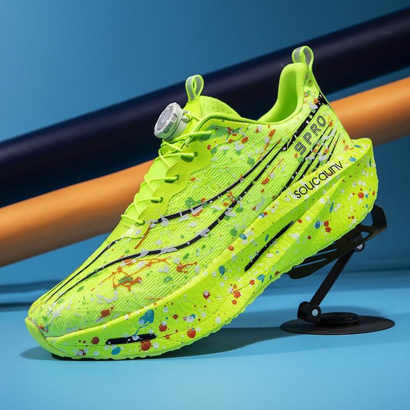 

Men s Splatter Sneakers Breathable Cushion Sport Shoes Long Distance Running Exercise Shoes 32 зелёный