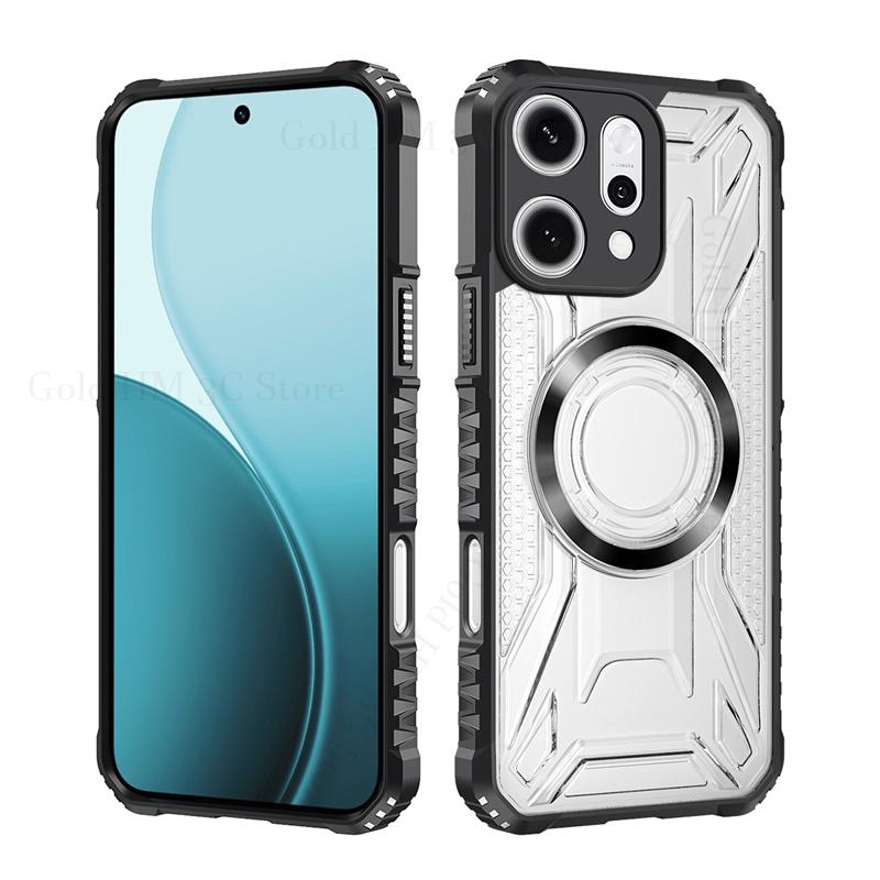

Противоударный чехол повышенной прочности Rugged Armor для Oppo Reno 14 13 Pro 12F 5G, защитная задняя крышка, Fundas для Realme 14 Pro Plus, Coque Realme 14 5G чёрный