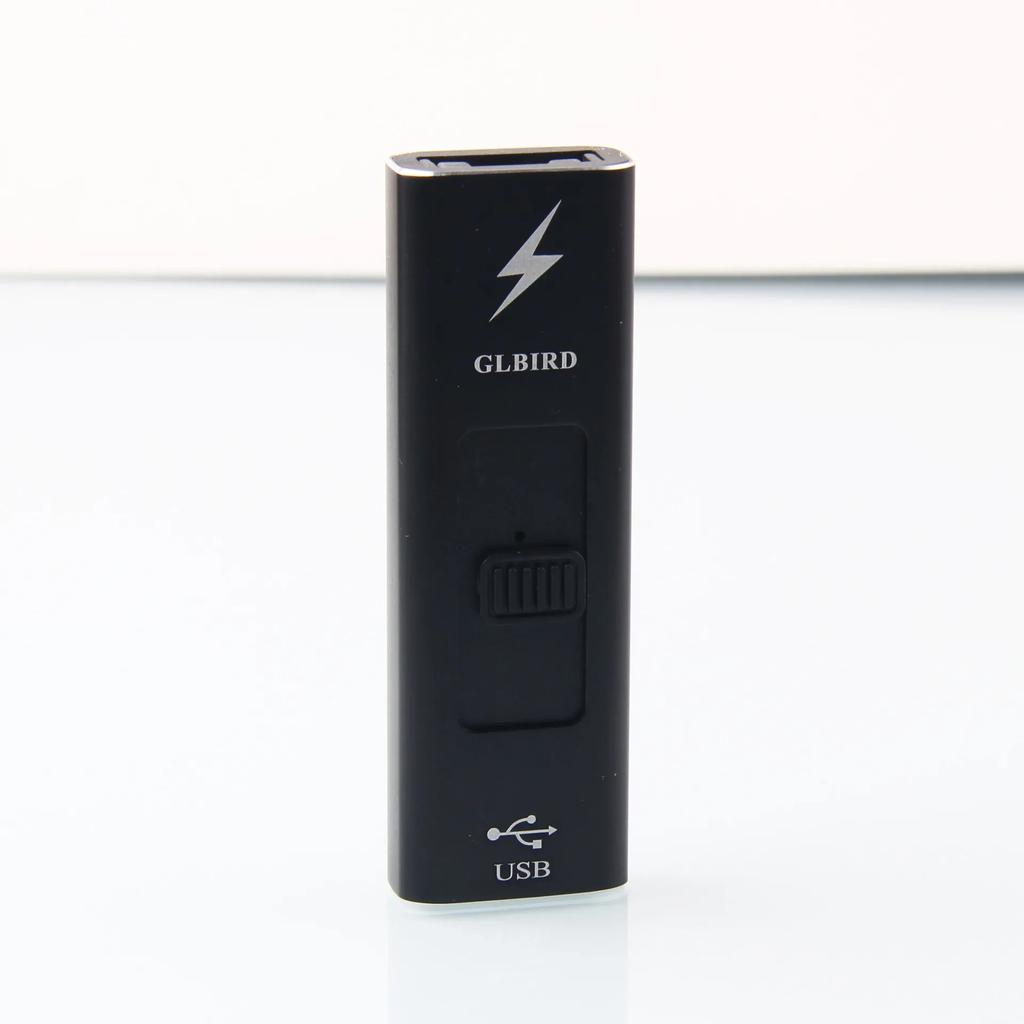 Windproof Plasma Arc Lighter Rechargeable Single Jet Flameless Metal Tool for Camping Outdoor Men's Gift Zinc Alloy Compac