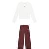 New Casual Suits Women's Cloud White Top+Burgundy Pants F11W439201F-WT+F11W439607F-WI
