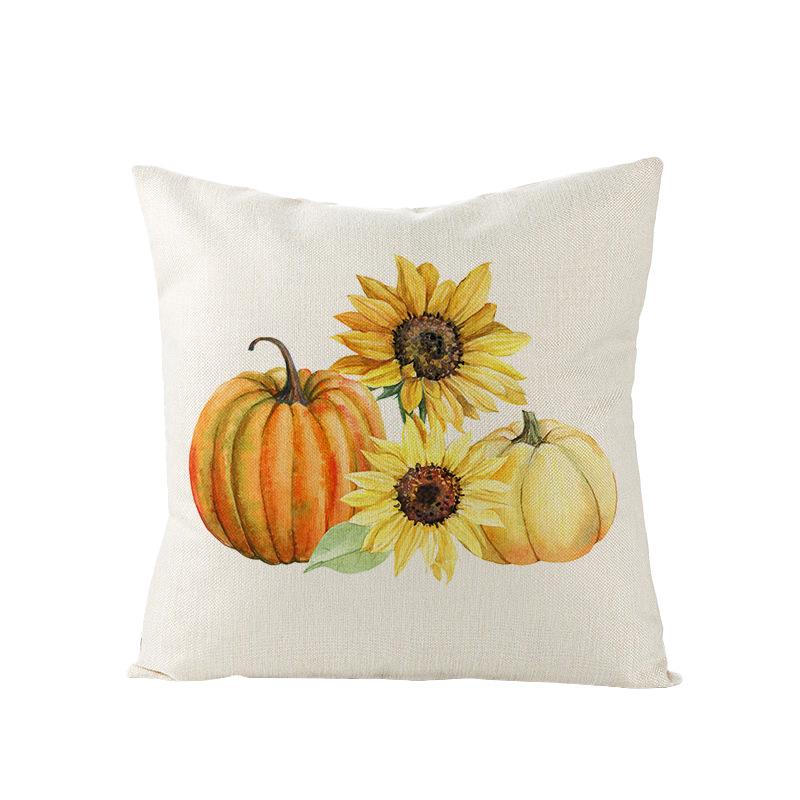 Home Thanksgiving Pumpkin Polyester Pillow Cover Home Sofa Pillow Cushion Cover
