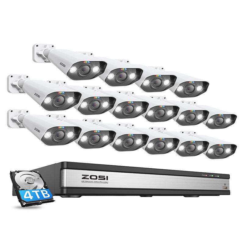 Zhoushi 8MP POE Full-Color Outdoor Camera HD Network Monitoring Kit