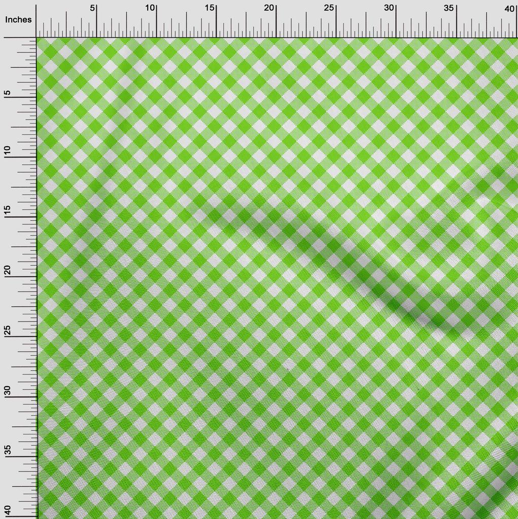 oneOone Cotton Flex Light Green Fabric Check Sewing Fabric By The Yard Printed Diy Clothing Sewing Supplies 40 Inch Wide -