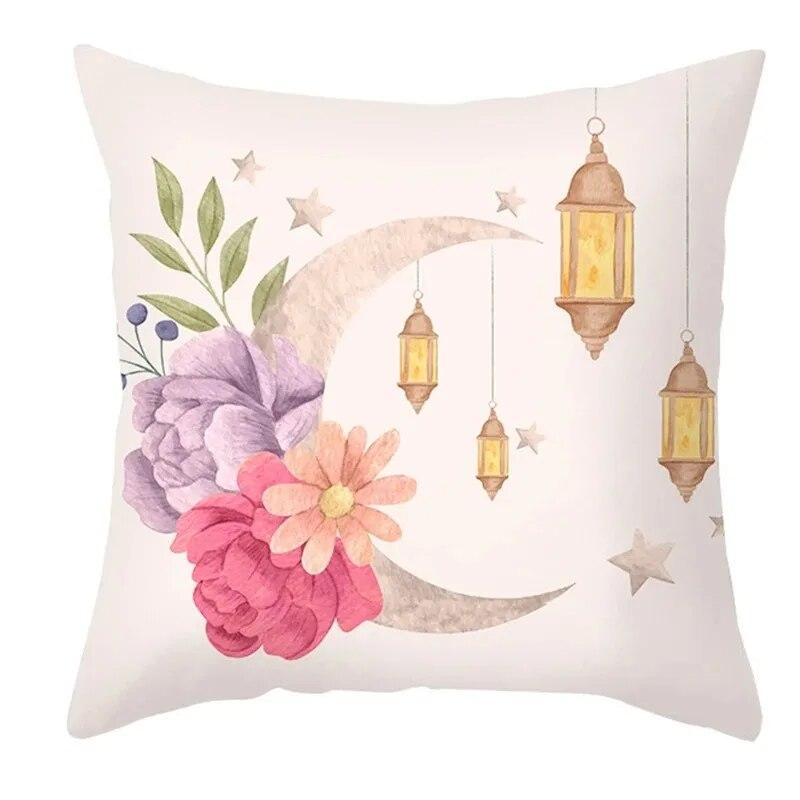 Eid Mubarak Pillowcase Moon Star Lantern Pillowcase Decoration