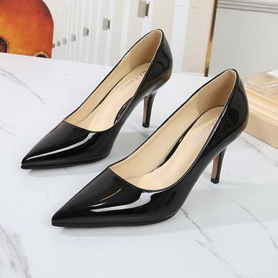 Zapatos de tacón alto con punta para mujer, zapatos de boca poco profunda, zapatos de una sola pieza, oficina, discoteca, fiesta, auxiliar de vuelo, novia, modelo, presentador, tacones altos