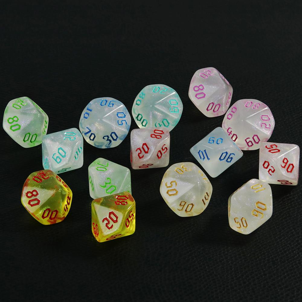 D10(00-90) Dice Set 10PCS for DND 10 Sided Dice Multi-sided Games Dices Desktop Polyhedral Set ,for Role Playing Game