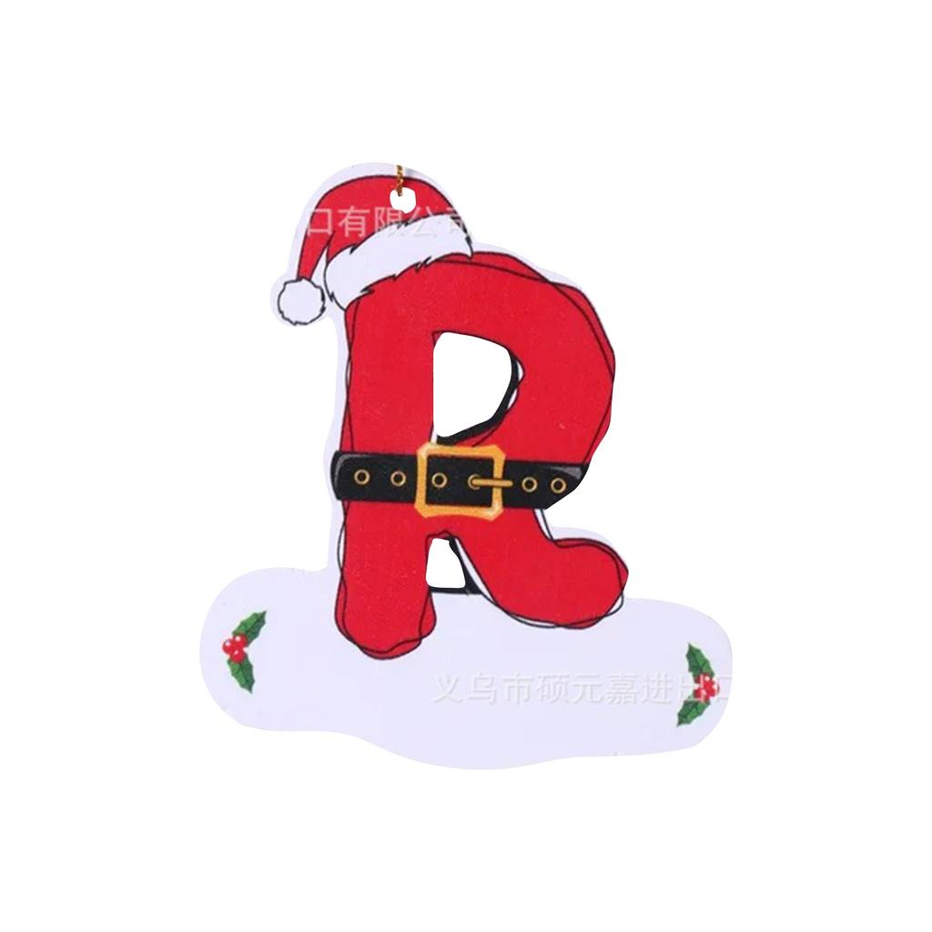 26 Letters Christmas Tree Ornament Christmas Pendant DIY Alphabet Pendant Atmosphere Decoration Christmas Tree Letters 1PC
