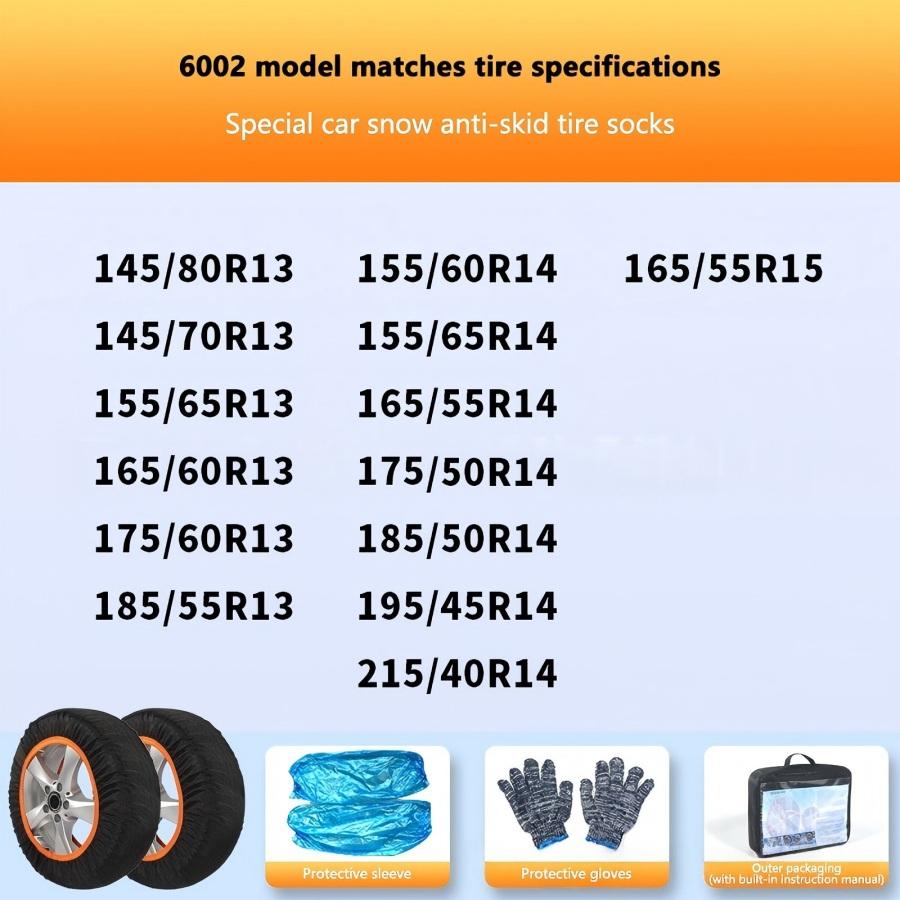 1 Pair Winter Auto Anti-Skid Chain Tires Anti-Freeze Snow Tyre Protection Covers For Car Off-Road SUV Pickup Truck 6002