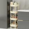 Kitchen Trolley Food-Grade Plastic 2/3/4-Tier Storage Cart with Silent Wheels Slim Design Snacks Apartment Storage Trolley