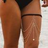 2023 Bikini Sexy Bodychain Boho perle papillon pendentif élastique gland jambe corps bijoux pour femmes plage fête été accessoires