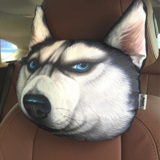 30*25cm Kreatywny 3D Animal Cat Dog Head Fotelik samochodowy Poduszka zagłówka Poduszka zagłówka Cool Animal Zagłówek
