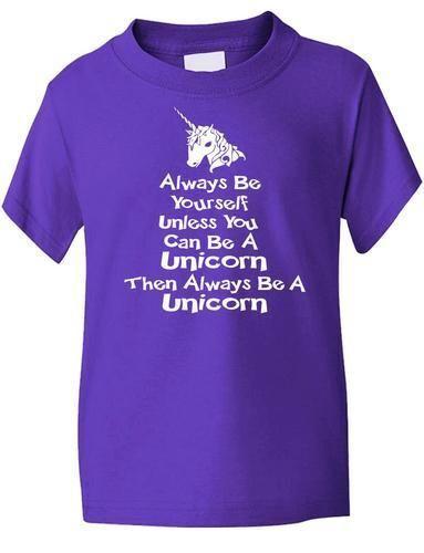 Always Be Yourself Einhorn T-Shirt Mädchen Kinder lustig Geschenk Größen 1-13 JahreWird in neuem Fenster oder Tab geöffnet