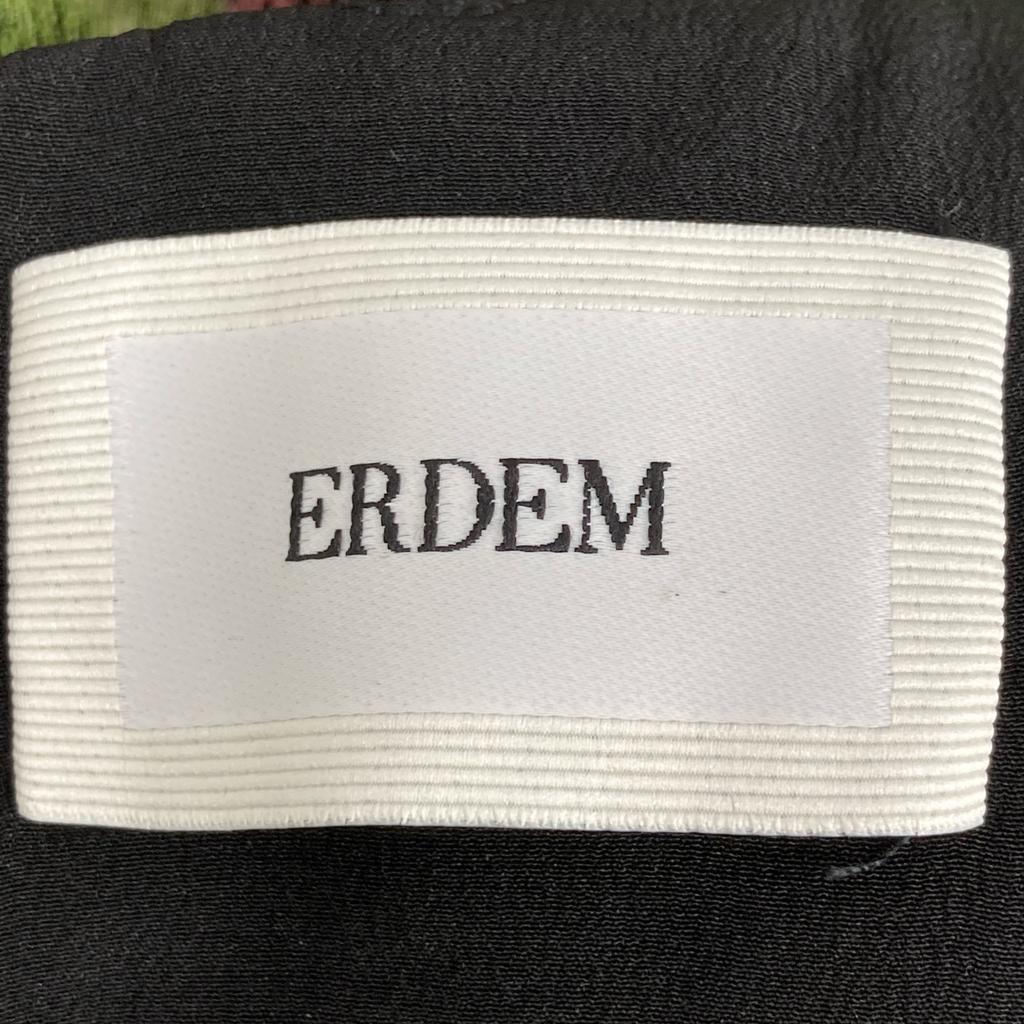 ERDEM F1D914 Black floral print one-piece 24FW dress UK6 blackUsed