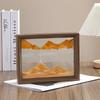 Wooden Frame Sandscape Moving Sand Art Picture Quicksand 3D Liquid Hourglass Craft Flowing Sand Painting Office Home Decor Gifts