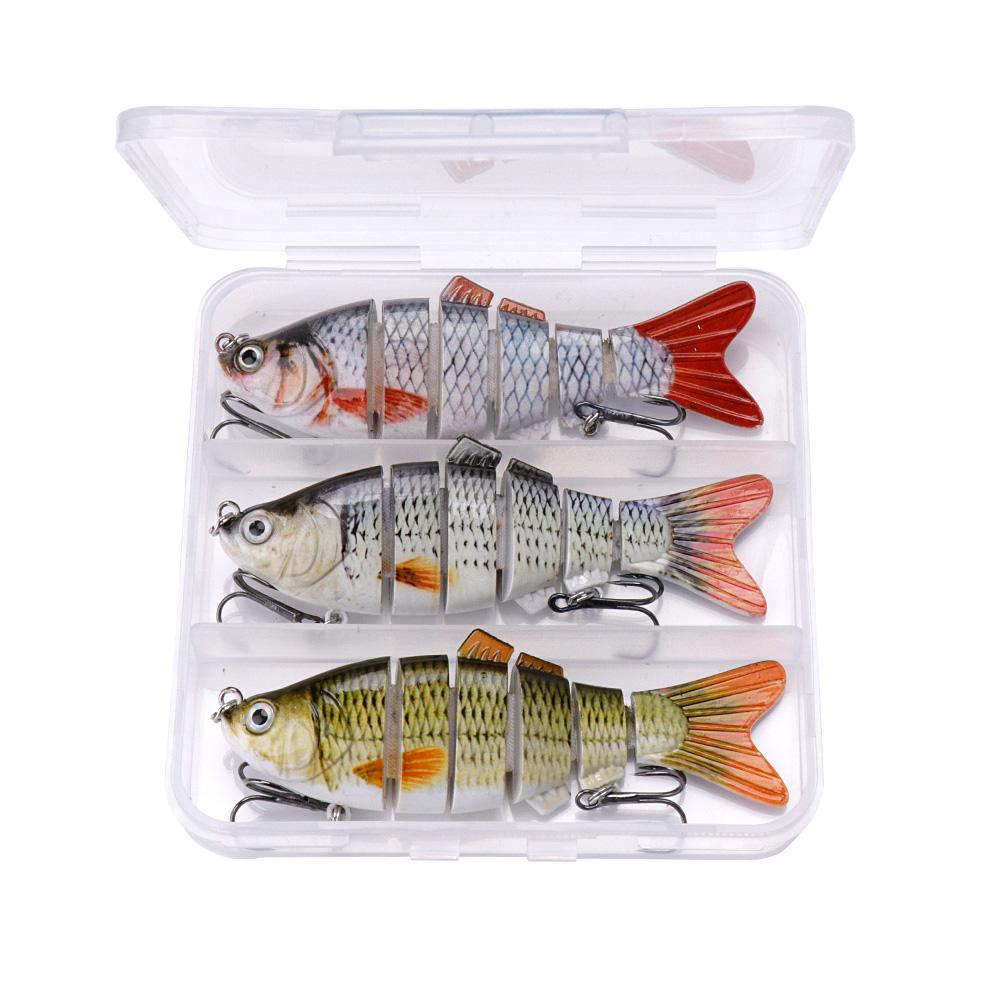Set of 3 Artificial Baits Kit 10cm 17g Sinking Swimbait Crankbaits Premium Wobbler Lures for Pike Fishing