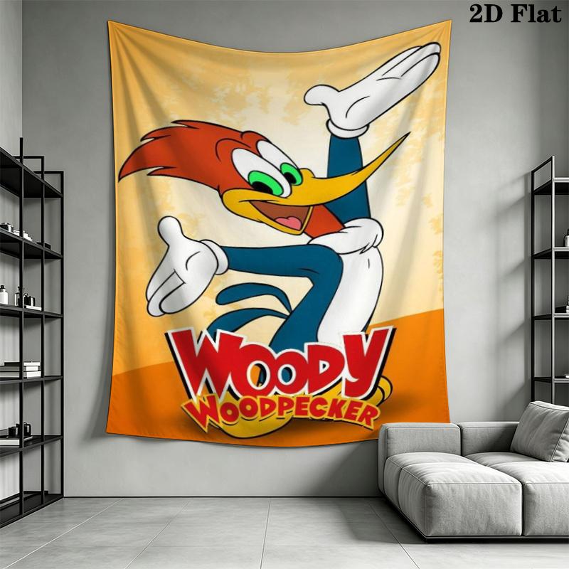 woody woodpecker Wall Tapestry Aesthetic Wall Hanging Printed Fabric Blanket Decorative Tapestries for Bedroom Living Room Home Decor