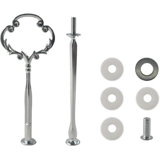 pson 2-Tier Cake Stand Hardware Kit, Flower Design Cupcake and Dessert Stands Tray Fittings for Weddings, Parties, Tea Gatherings(Gold)