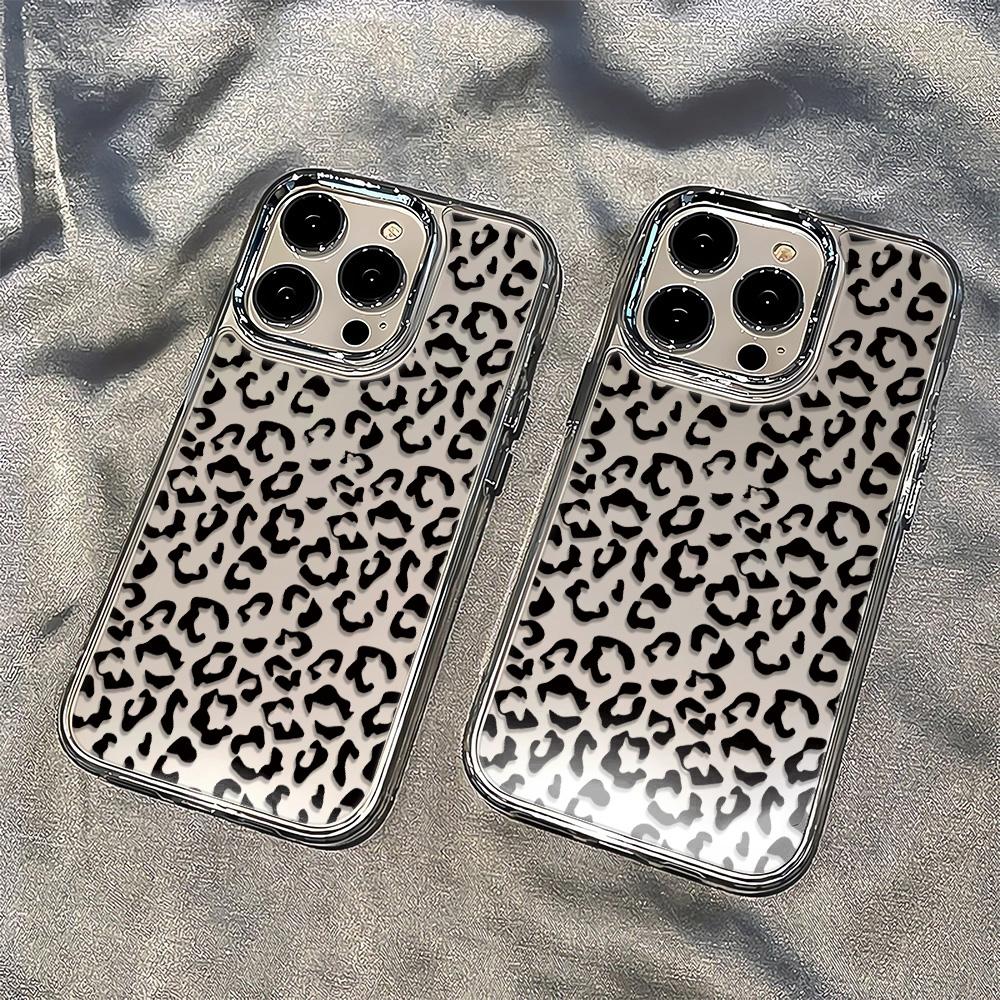Full Screen Black Leopard Print Phone Case For Iphone 17 Air 16 15 14 Plus 13 12 11 Pro Max X Xr Xs 7 8 Plus Cover Funda Cases
