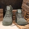 Fashion Non-Slip Casual Leather Ankle Boots Mens High Top Shoes Outdoor Comfortable Motorcycle Boots Fashion Male Lace-Up Botas Sneakers