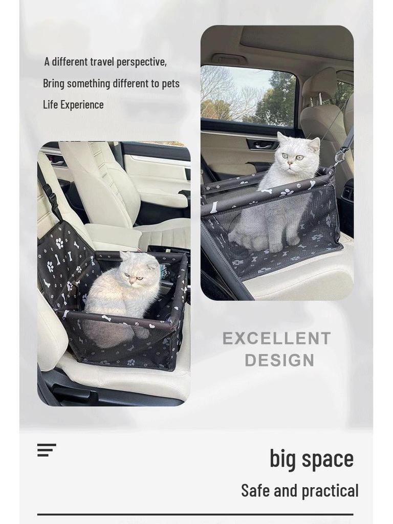 Waterproof Foldable Pet Seat & Mat for Car with Dog Cage & Bed