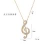 Elegant Shiny Zircon Music Note Pendant Necklaces for Women Girls Stainless Steel Chain Jewelry Accessories Gifts for Friends