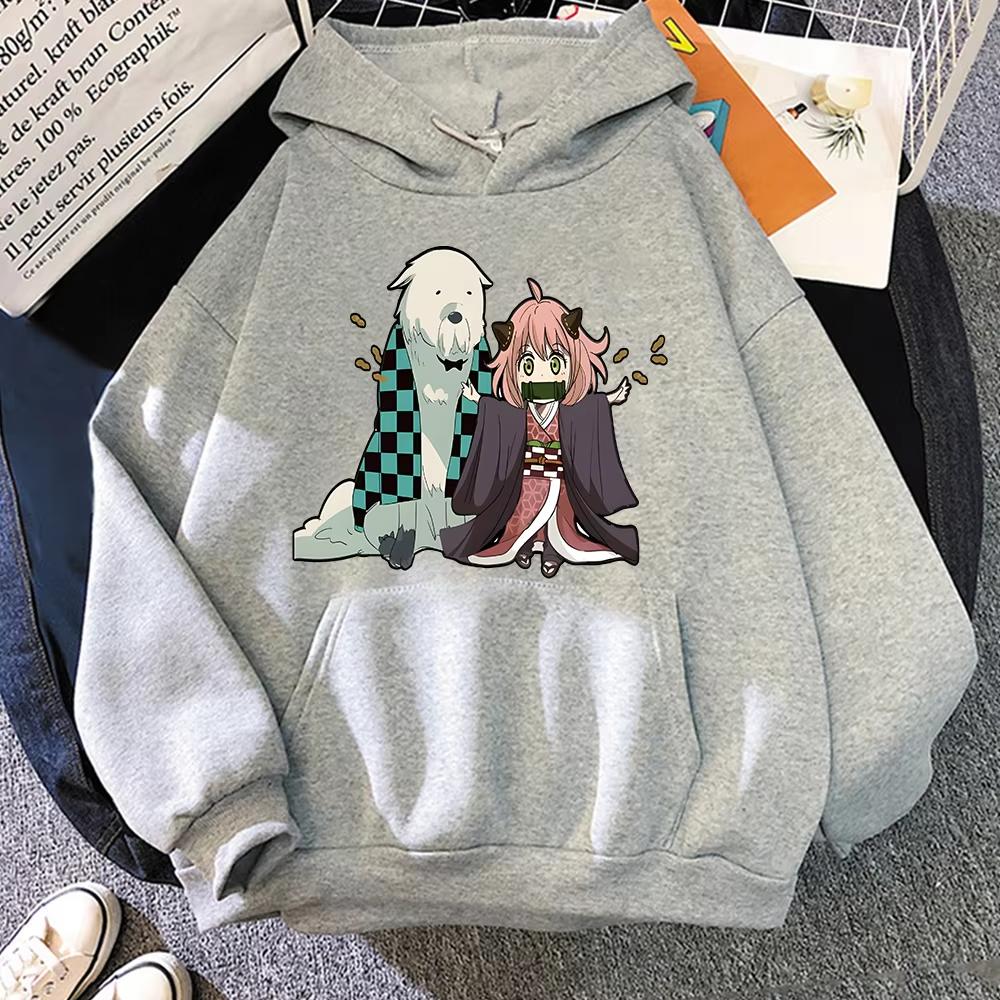 Spy X Family Hoodie Anya and Bond Sweatshirt Tanjirou and Nezuko Cosplay Hoody Anime Printing Pullovers Girls Kawaii Clothing