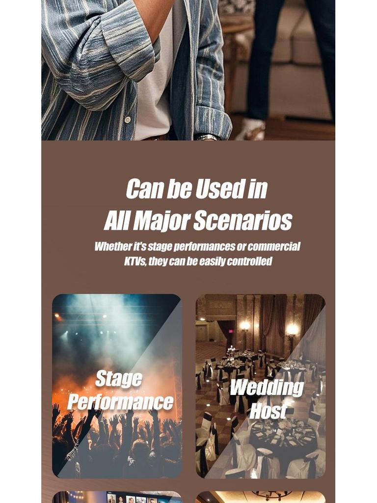 Dual-Purpose Wireless Handheld Microphone: Ideal for Home, Stage, Weddings, and Live Performances