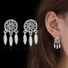 925 Sterling Silver  2pcs/Set Korean Style Feather Dreamcatcher Jewelry Sets Pendant Necklace For Women Gift NE+EA