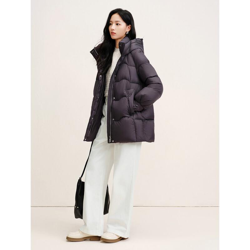 JUZUI Women's Puffy Mid-Length Duck Down Jacket