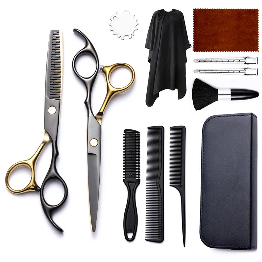 Hairdressing Scissors Set: Colored Straight-Tooth & Thinning Bangs Scissors for Professional Stylists