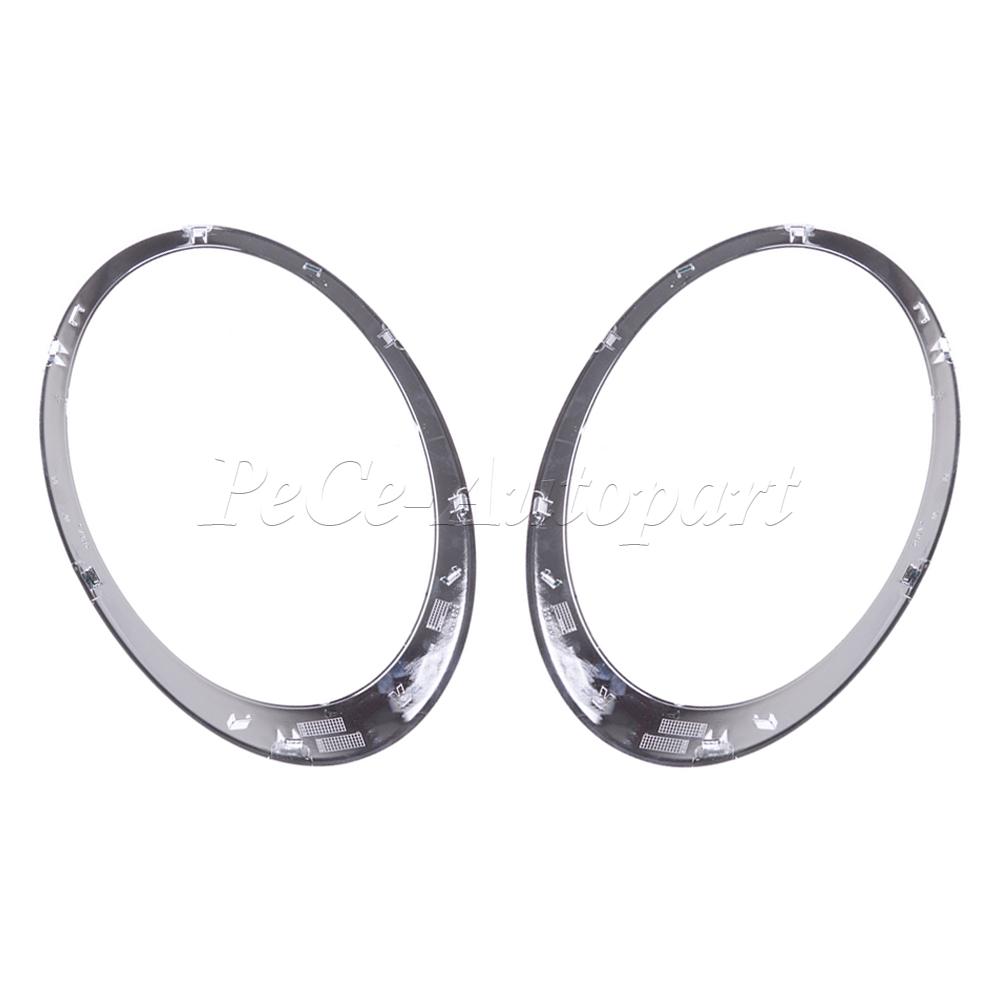 Gloss Black/Silver Plated Car Headlight Frame 51137149905 51137149906 For MINI Cooper S R56 R57 R55 Clubman 2007-2015