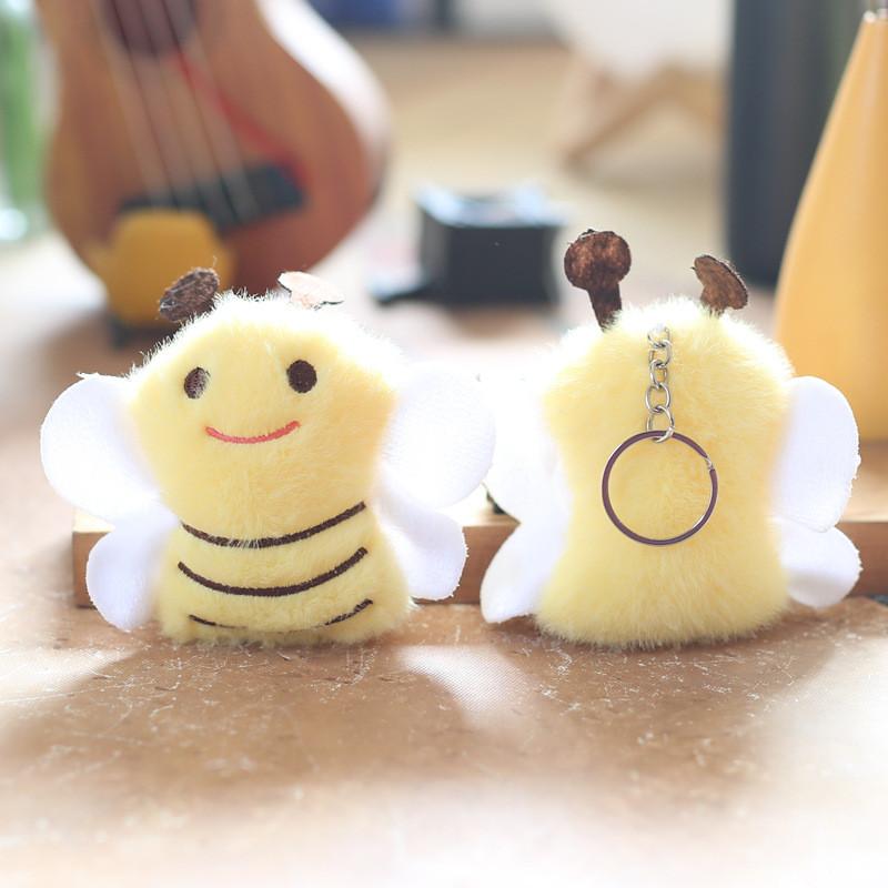 Bee Plush Mini Toy Keychain Pp Cotton Stuffed Animal Girls Accessory Decor Room