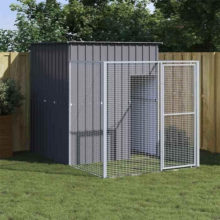 VidaXL Dog Niche with Anthracite Courtyard 165x251x181 Cm, Dog Cage, Dog Shelter, Animal House, Cages 172365