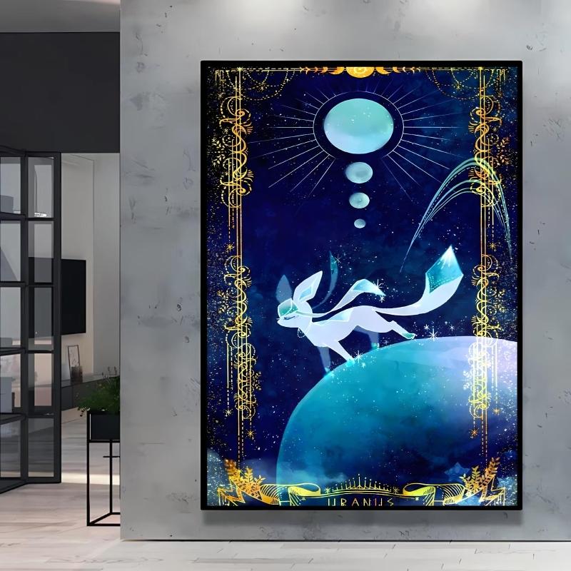 High Quality Canvas Pokemon Flareon Anime Poster Unique Design Cartoon Picture HD Printing Modern Home Living Room Wall Decor