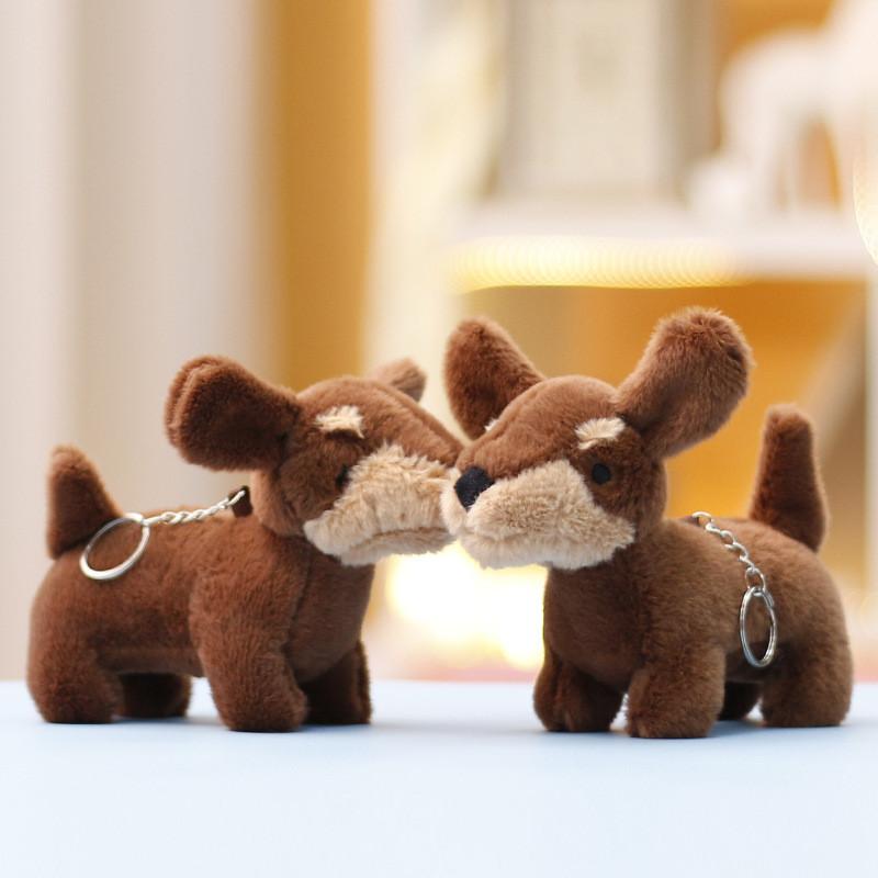 Dachshund Plush Huggable Animal Super Soft Cuddly Dog Doll For Keychain Use