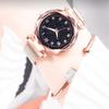 Women Fashion Luminous Numbers Starry Sky Quartz Watch Magnetic Wristwatch Buckle