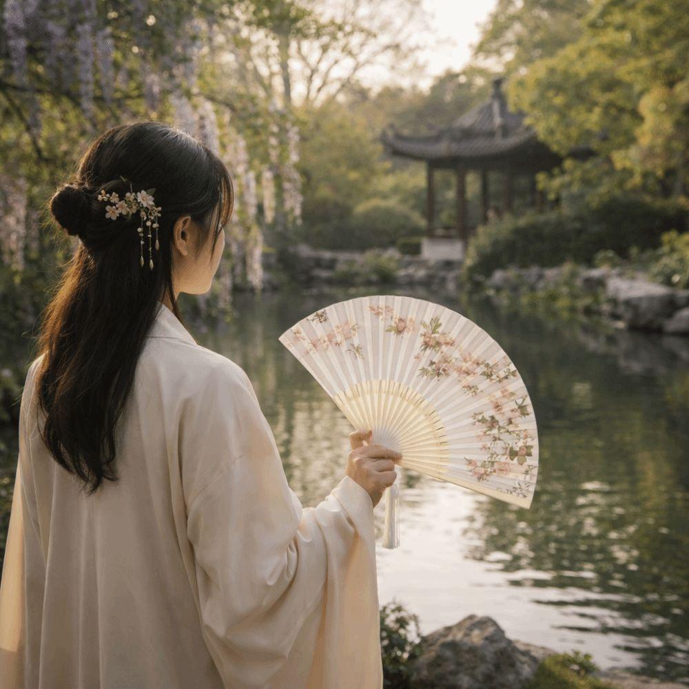 Chinese Style Bamboo Fan Decorative Handheld Fan Decorative Fan Dance Fan  Hanfu