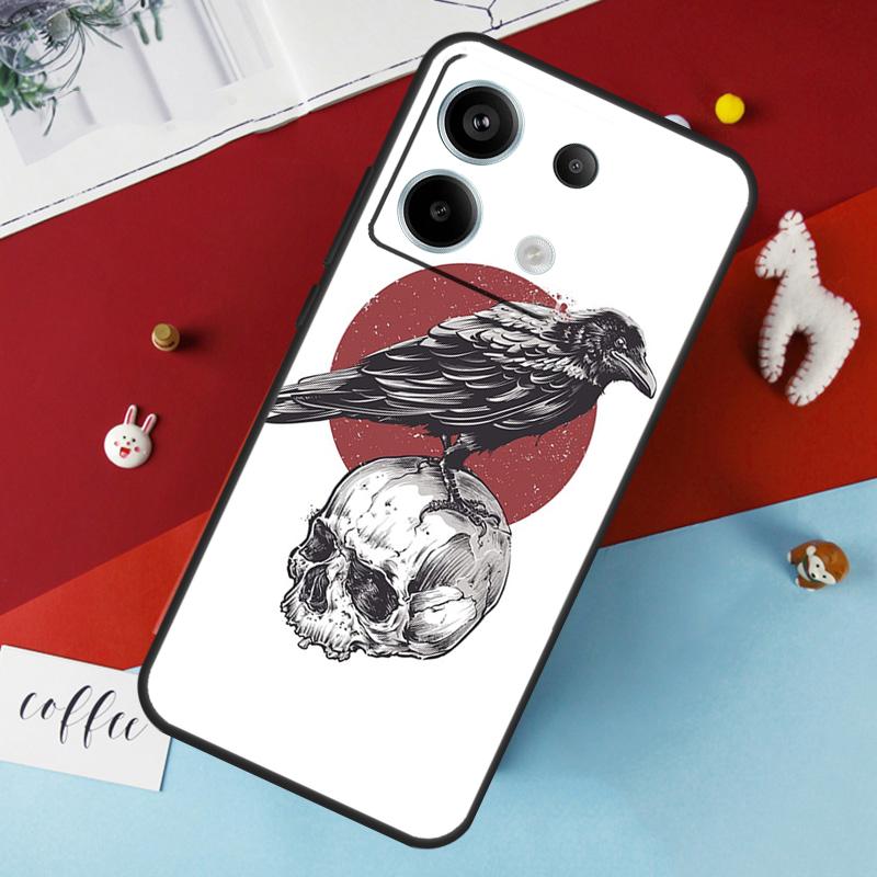 Crow Raven Dark Skull Case For Xiaomi Redmi Note 14 12 11 10 13 Pro 15 Pro Plus Redmi 15 14C 10C 12C 13C 15C Cover