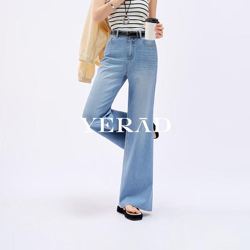 YERAD Women s Slim Flare Cotton-Linen Jeans 34