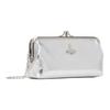 VIVIENNE WESTWOOD West Queen Frame Front Logo Hardware Lock Leather Tote Shoulder Bag Women Handbags Silver 52020044W00HKPFQ401