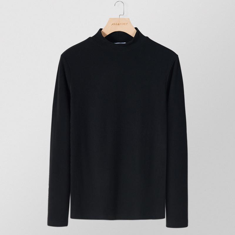 Neues Herren High Neck Gebürstetes Langarm Warmes Base Layer Oberteil
