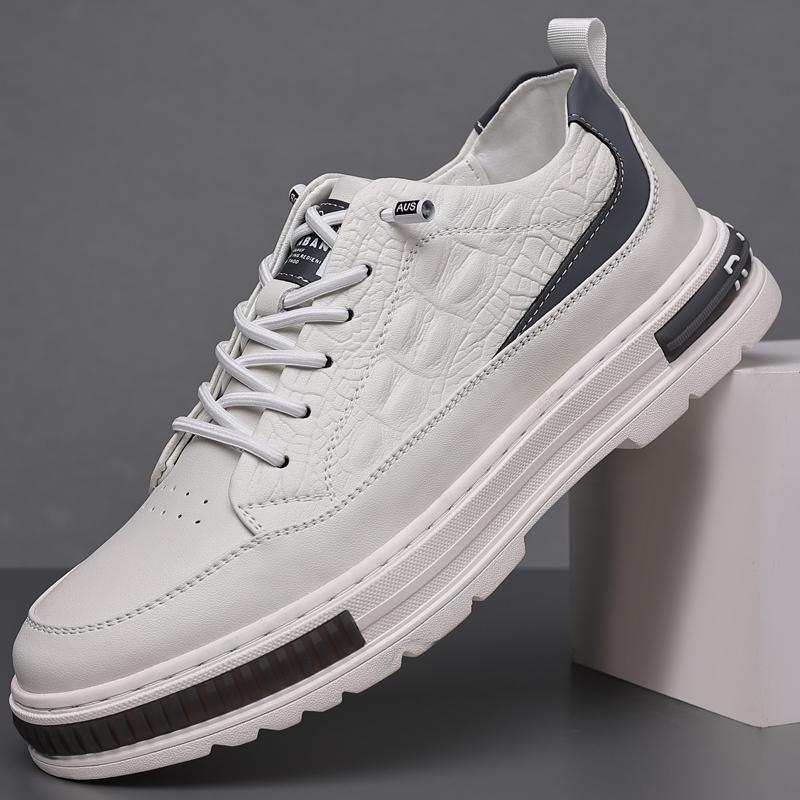 Fashion Brand Men's Sports Leisure Shoes Thick Soled Leather Increased Height British Shoes Versatile Men's Workwear Shoes
