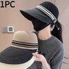 1PC Extended Large Brim Sun Protection Cap Women's Sun Hat UV Protection Face Small Bucket Hat