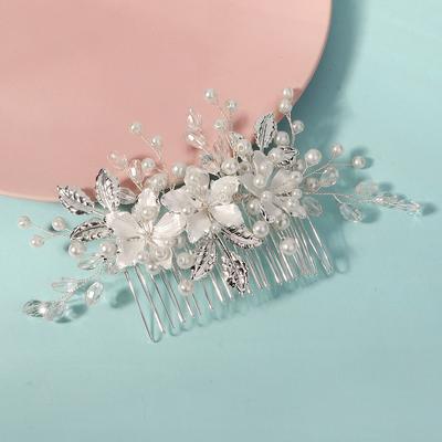 Bridal Jewelry Handmade Hair Comb Insert Comb Beautiful and Versatile Wedding Dress Hair Accessories Retro Rhinestone Pearl Fork Comb
