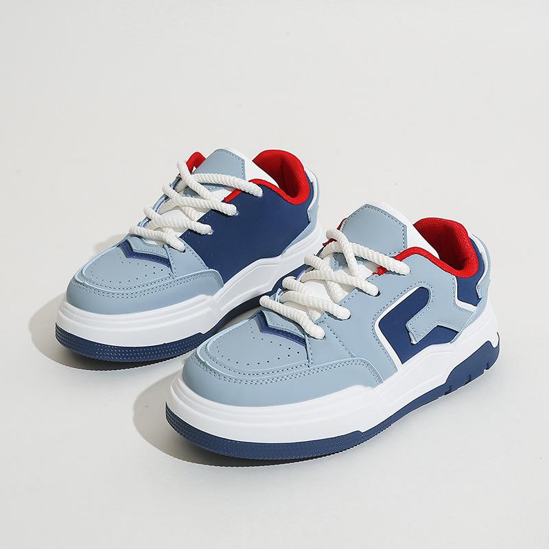 

Little white shoes women s shoes 2025 autumn new splicing contrasting color casual board shoes flat bottom college style student shoes versatile 35