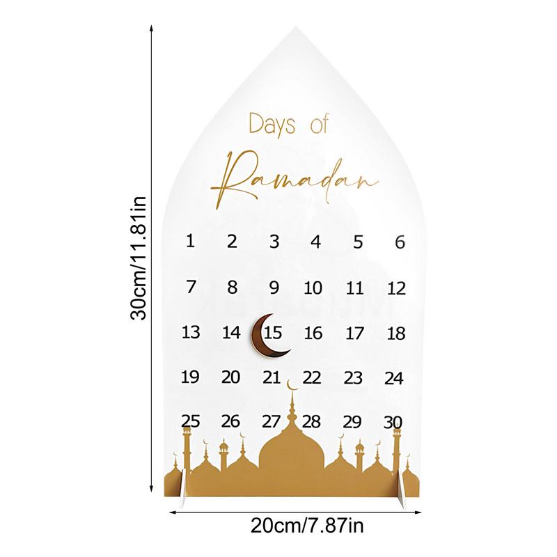 Ramadan Advent Countdown Calendar Acrylic Eid Advent Calendars 2025 Eid Mubarak Table Decor Crescent Castle Design Ornaments