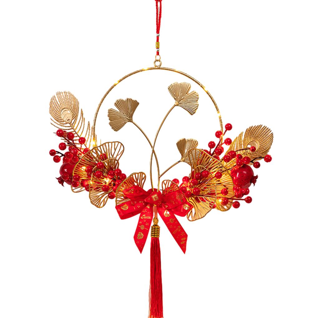 Zuhause Chinesisches Neujahr Kranz Wohnzimmer Schlafzimmer Girlande Batteriebetrieben Hängende Dekoration Festival Ornament